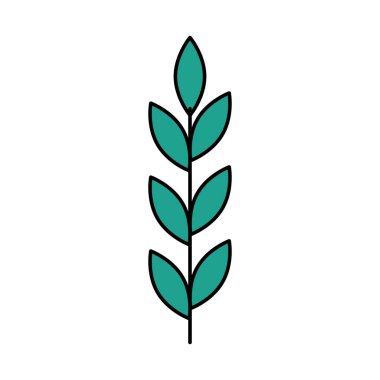 branch with leafs natural isolated icon