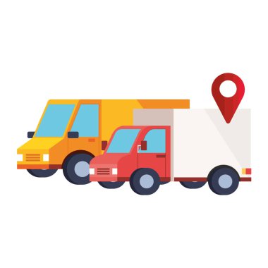 delivery service vehicles transportation isolated icon