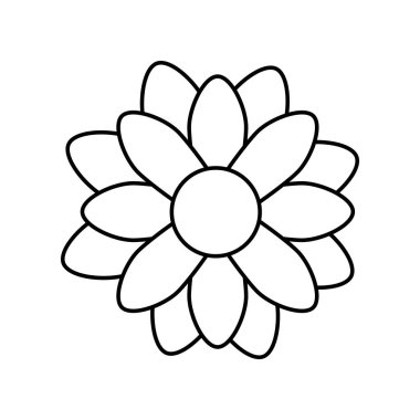 Şirin çiçek doğal çizgi simgesi
