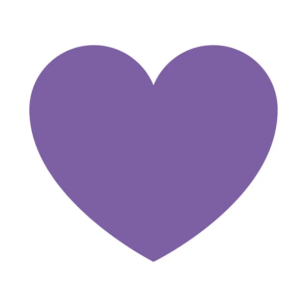 Фиолетовый милый сердце изолированный значок — стоковый вектор