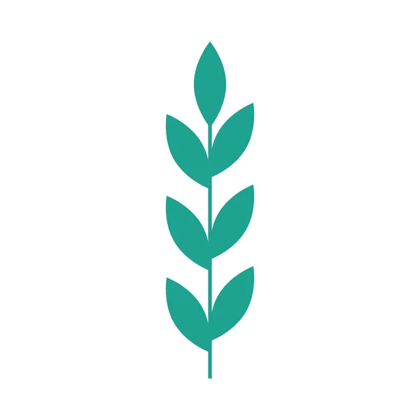 Ветвь с листьями природной изолированной иконки — стоковый вектор