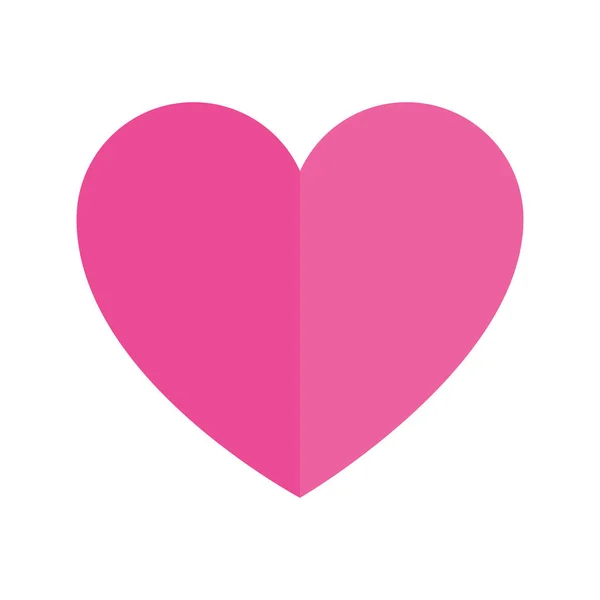 Rosa bonito coração isolado ícone — Vetor de Stock