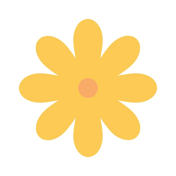 Lindo icono de color amarillo flor aislado — Archivo Imágenes Vectoriales
