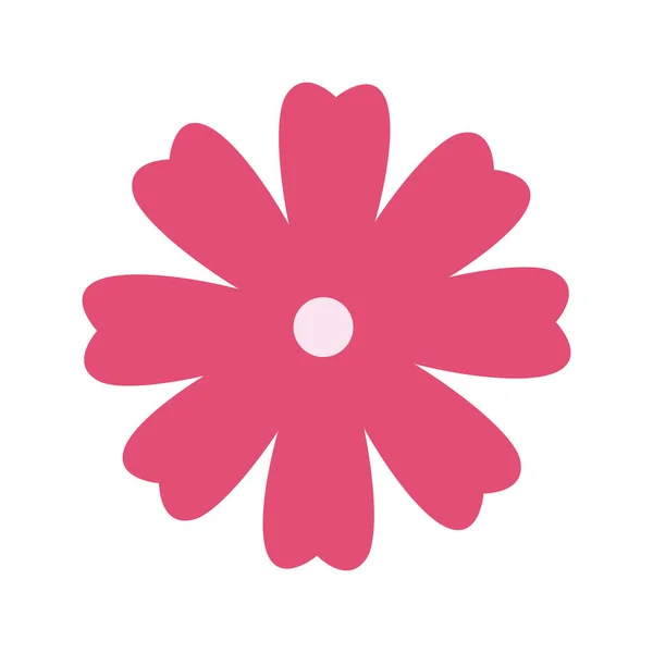 Ładny kwiat różowy kolor odizolowany ikona — Wektor stockowy