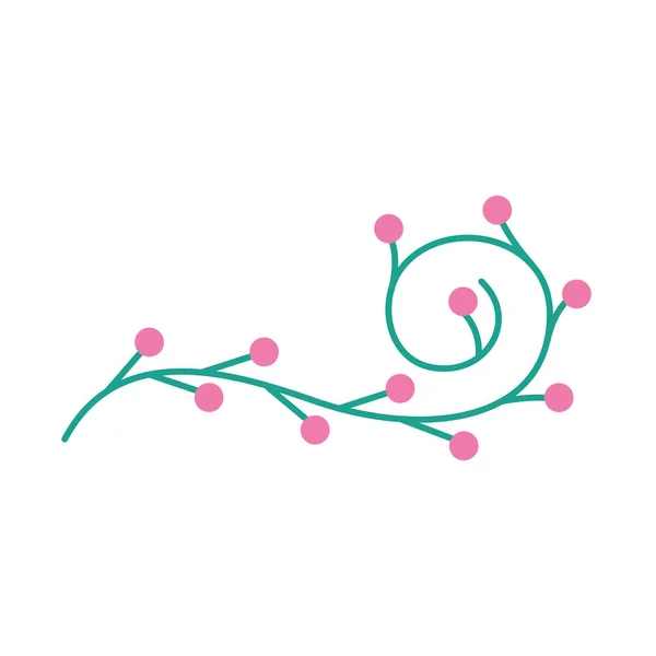 Branch with seeds pink color isolated icon — Stock vektor