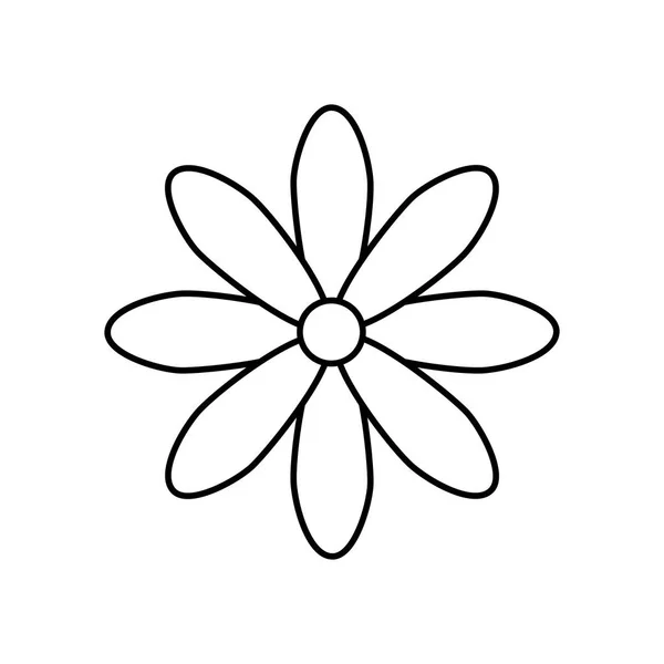 Roztomilý květina přirozený styl čáry ikona — Stockový vektor
