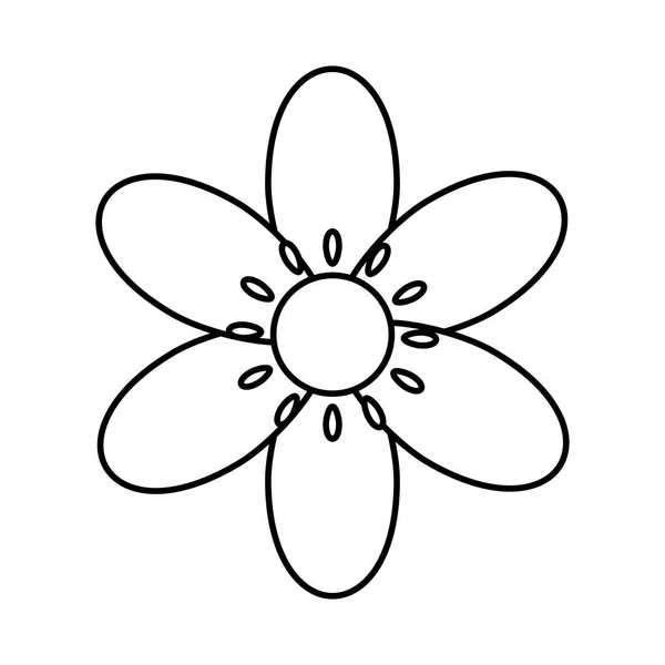 Cute flower natural line style icon — Stock Vector