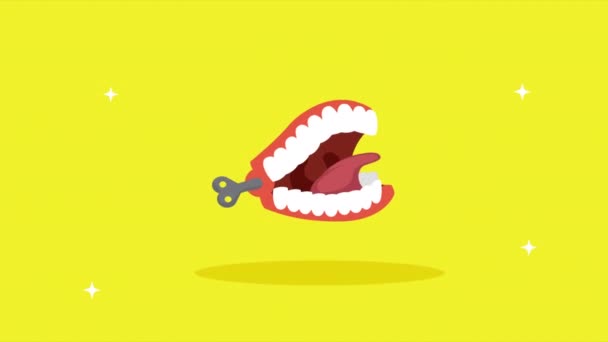 Feliz tolos cartão de dia com boca rindo — Vídeo de Stock