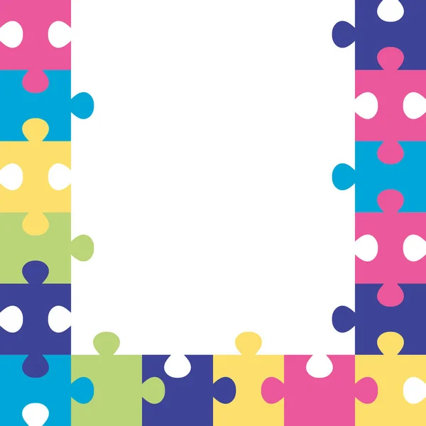 Rámeček ikon dílků puzzle — Stockový vektor