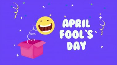 Nisan 'ın 1' i emoji ile birlikte sürpriz şapka ve harflerle gülüyor.