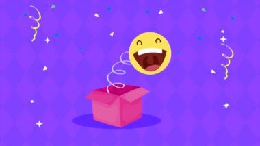 1 Nisan 'da sürpriz şapkayla gülen emoji kartı.