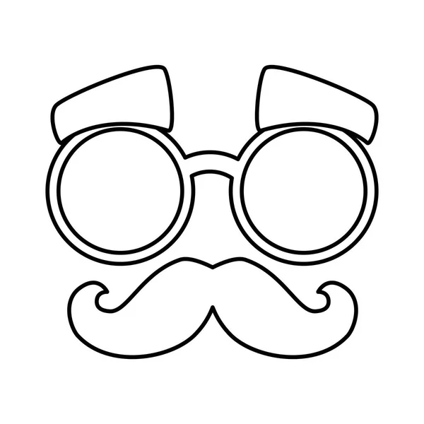 Mask with glasses and moustache — Stock Vector