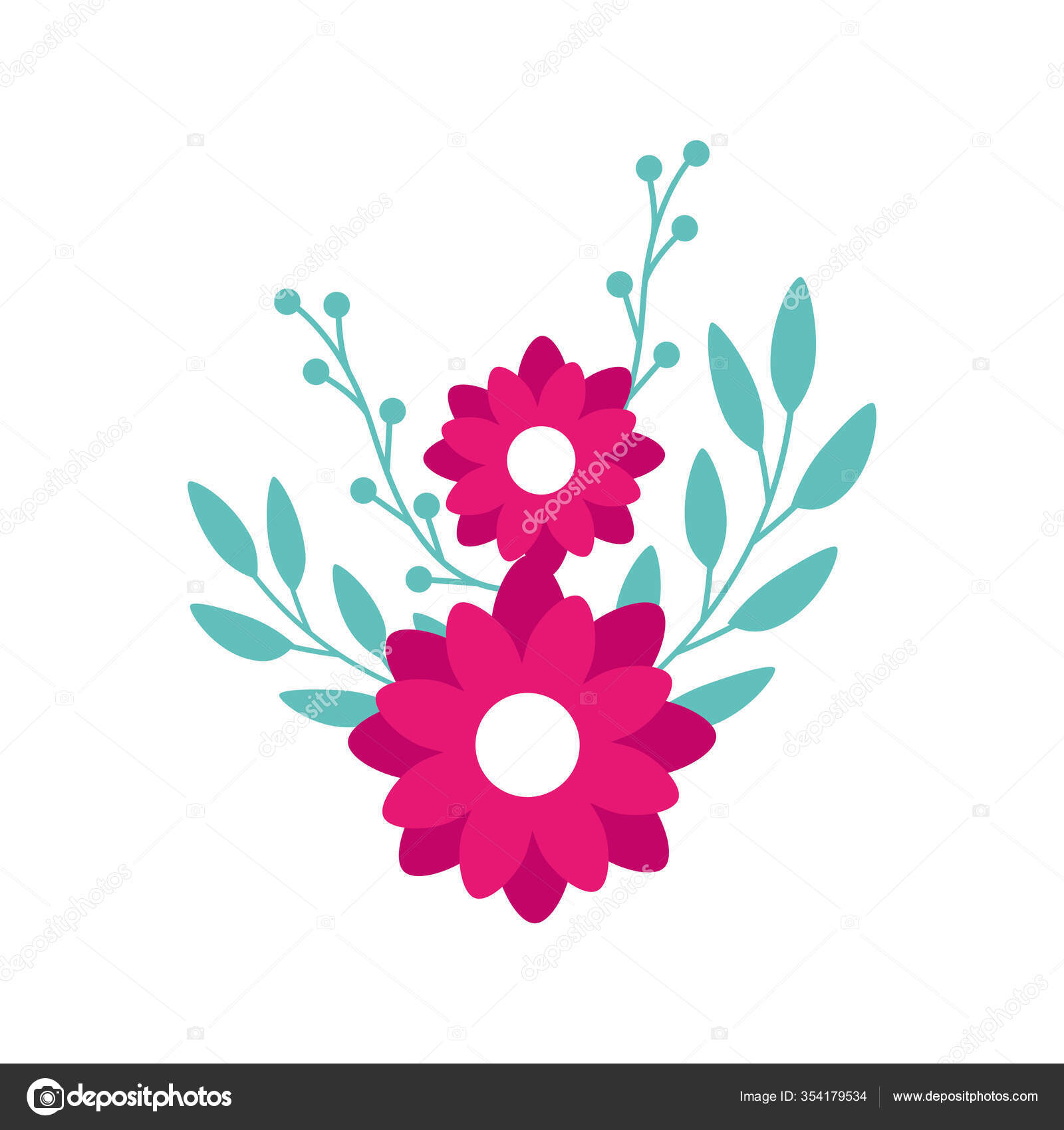 Linda Flor Rosa Com Duas Folhas Em Um Caule Fino Ilustração Stock -  Ilustração de botânica, filial: 164303703, image size:1600x1700