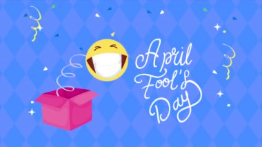 Nisan 'ın 1' i emoji ile birlikte sürpriz şapka ve harflerle gülüyor.