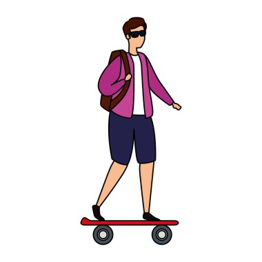 Kaykaylı genç adam avatar karakteri