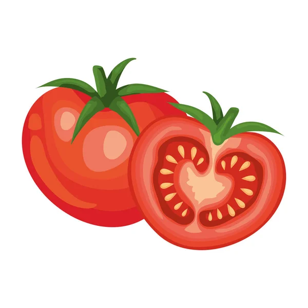 Fresh tomatoes vegetables isolated icon — Stock Vector