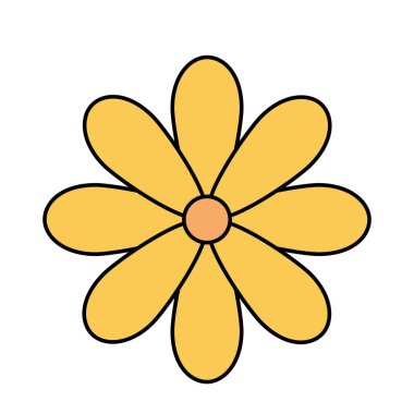şirin çiçek sarı renkli izole edilmiş simge