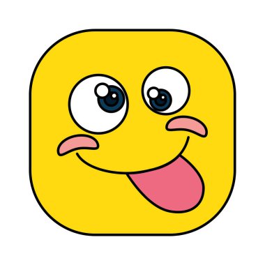 komik kare ifade çılgın izole simge