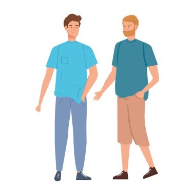 bir grup genç erkek Avatar karakterleri