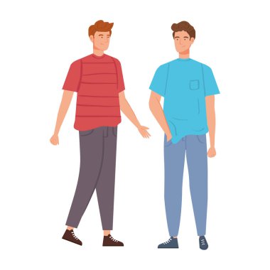 bir grup genç erkek Avatar karakterleri