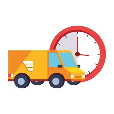 Saat izole edilmiş simgesi olan servis aracı