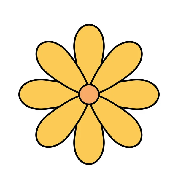 Cute flower yellow color isolated icon — Stock Vector