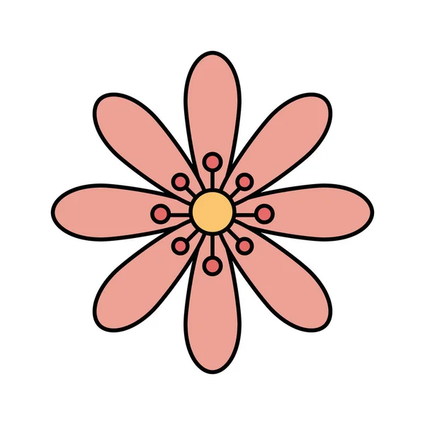 可愛い花ピンク色孤立アイコン — ストックベクタ
