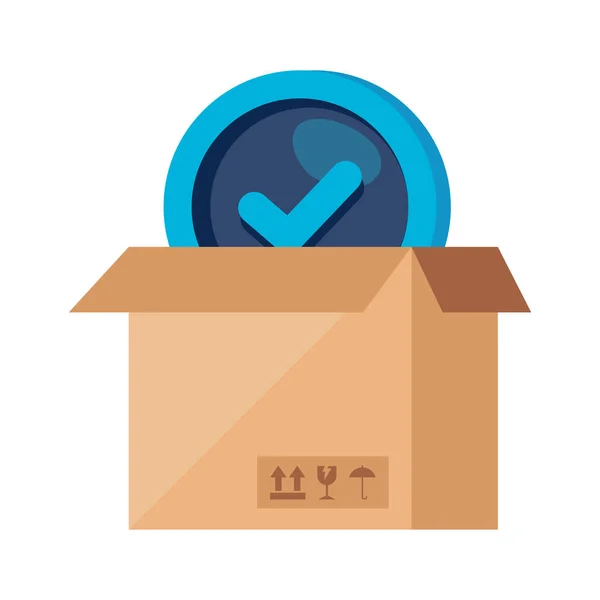 Caixa pacote de carga ícone isolado —  Vetores de Stock