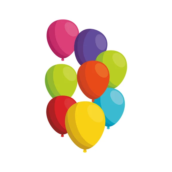 Set of balloons helium decoration — 图库矢量图片