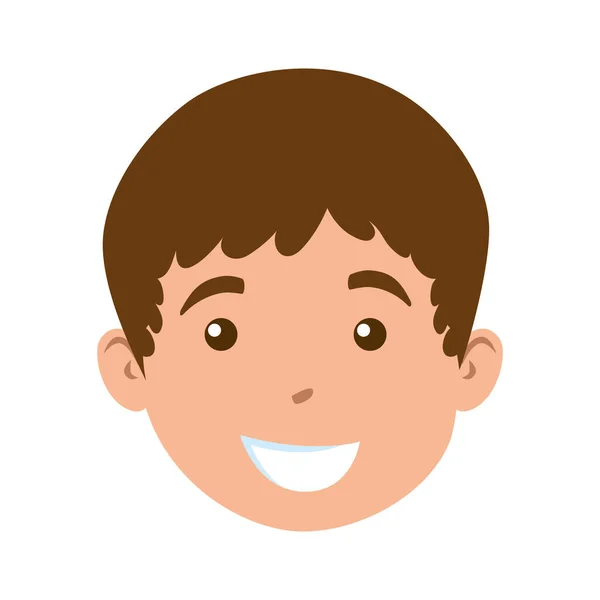 Head of cute little boy avatar character — Stock Vector