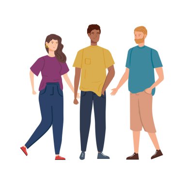 bir grup genç insan Avatar karakterleri