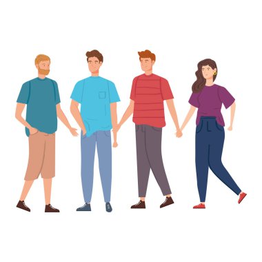 bir grup genç insan Avatar karakterleri