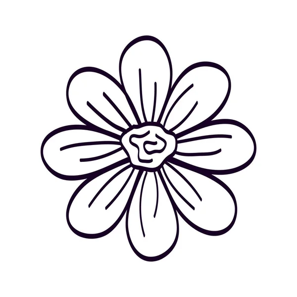 Cute flower natural line style icon — Stock Vector