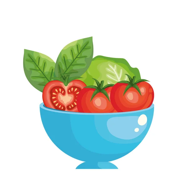 Légume de tomate fraîche icône isolée — Image vectorielle