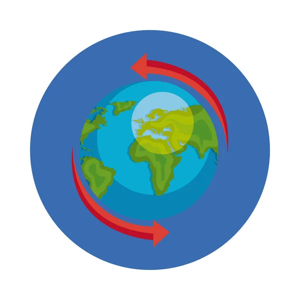 Planeta mundo terra em quadro circular — Vetor de Stock