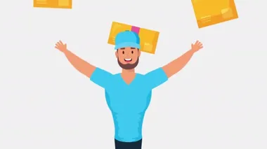 Kutuları ve zarfları olan lojistik servis çalışanı