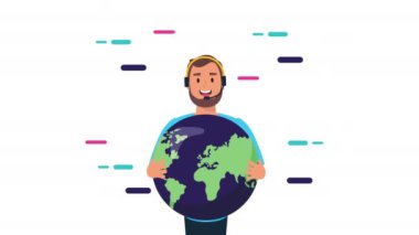 lojistik servis çalışanı dünya gezegenini kaldırıyor