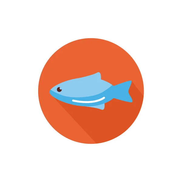 Balık deniz hayvanı blok biçimi simgesi — Stok Vektör