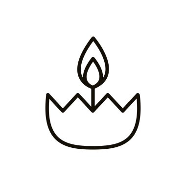 mum ateşi çizgi biçim simgesi