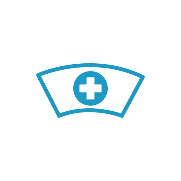 Verpleegster hoed met medische cross line stijl icoon — Stockvector