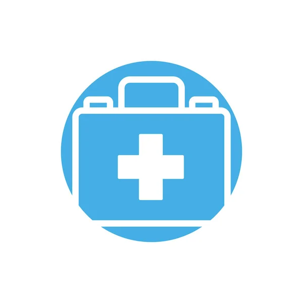 Médecine kit médicament bloc style icône — Image vectorielle