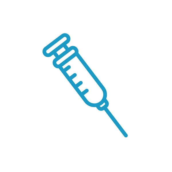 Medicina injeção droga linha estilo ícone — Vetor de Stock