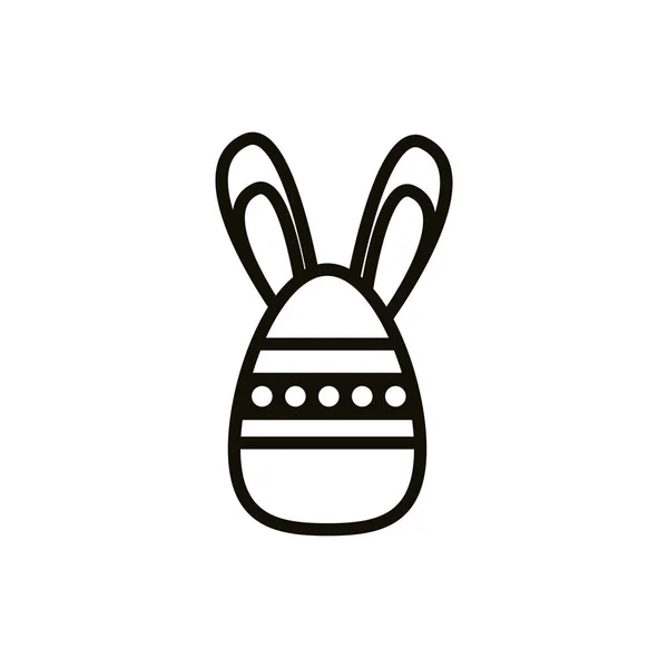 Velikonoční vejce malované s pruhy a králičí uši linií stylu — Stockový vektor
