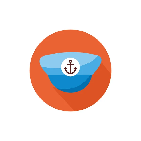 Marin sjöman hatt block stil ikon — Stock vektor