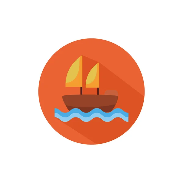 Sailboat ship block style icon — Stock Vector