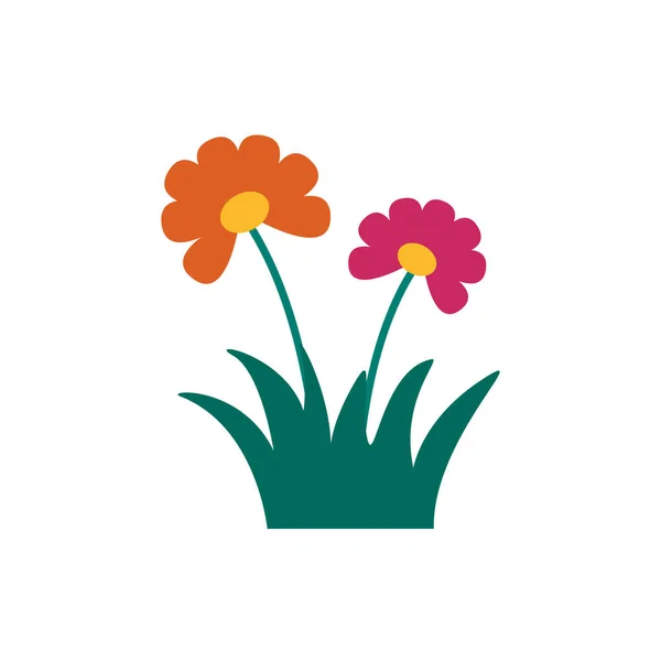 Belíssima flor jardim primavera estilo plano — Vetor de Stock