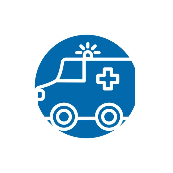 Ambulance voertuig blok stijl pictogram — Stockvector