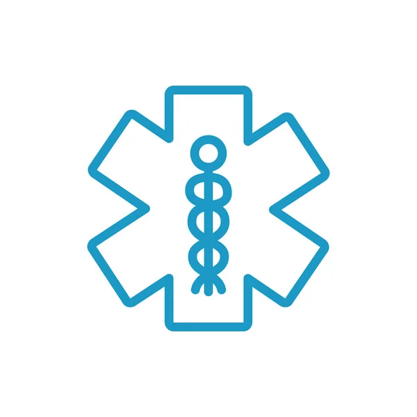 Caduceus orvosi szimbólum vonal ikon — Stock Vector