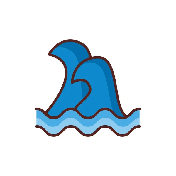 Mar ola agua línea color estilo — Vector de stock