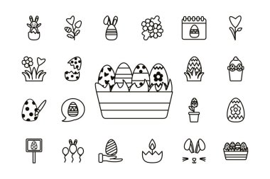 Paskalya ayarı simgelerinin demeti